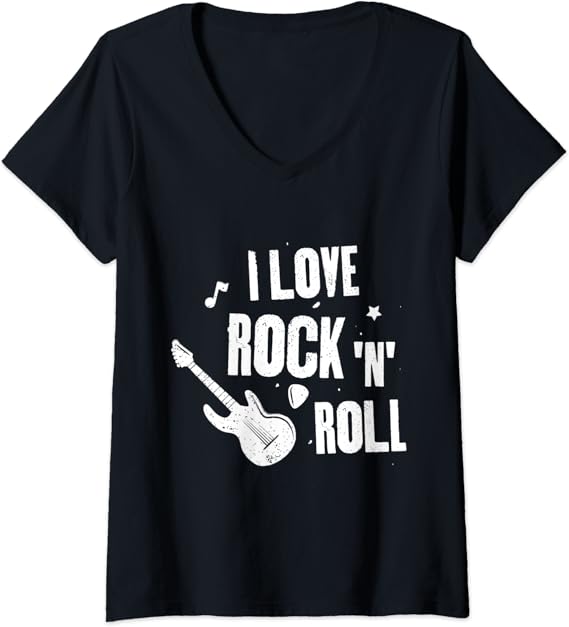 Womens I love rock and roll VNeck TShirt Clothing